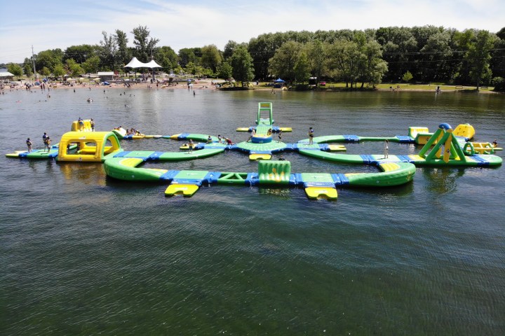 A drone shot of the entire water park