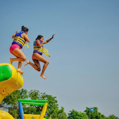 a person flying through the air