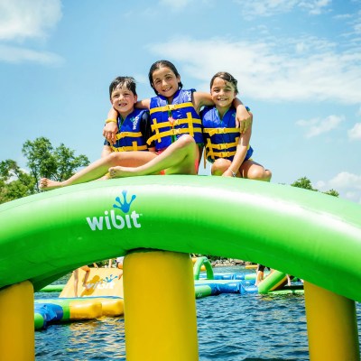 Gerry Orz et al. sitting around a slide