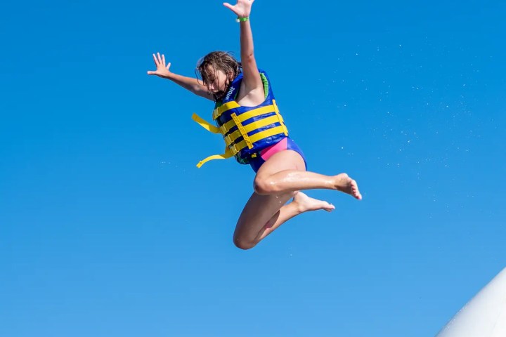 a man jumping in the air